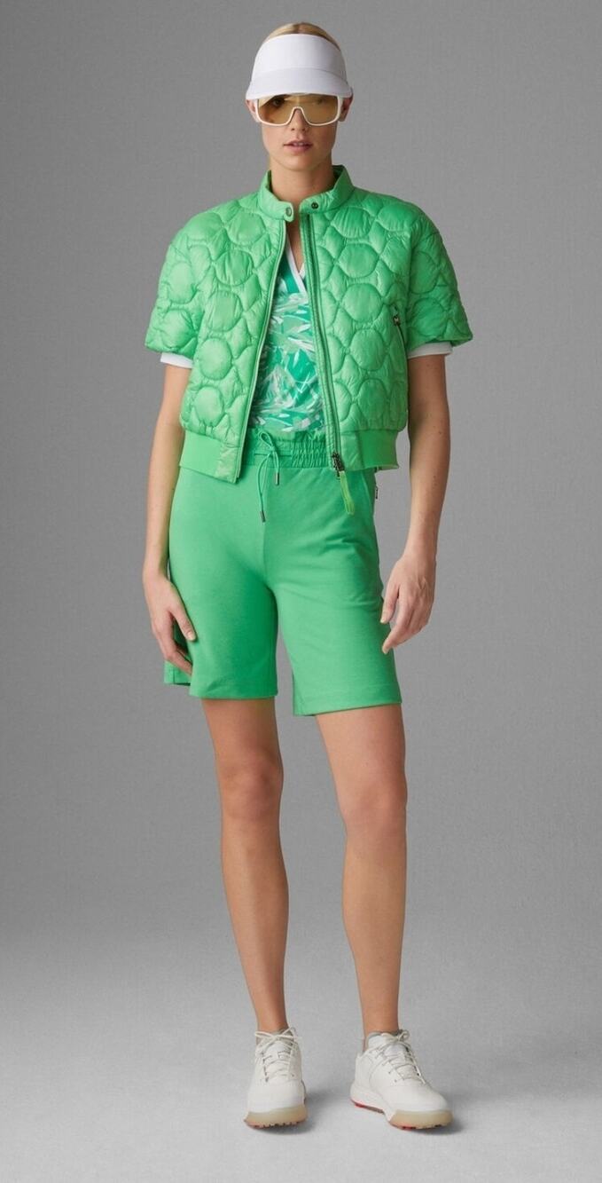 NWT $590 Bogner Green Laia Short Sleeve Full-Zip Quilted Jacket Size M , 8. 38